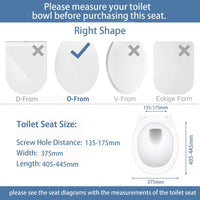 1 x RAW Customer Returns MUJIUSHI Toilet Seat, Soft Close Toilet Seats with Non-Slip Seat Bumpers and Metal Screws, Fits Standard Round Toilet, Quick Release, No Slamme - RRP €33.94