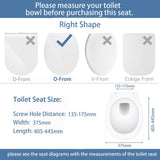 1 x RAW Customer Returns MUJIUSHI Toilet Seat, Soft Close Toilet Seats with Non-Slip Seat Bumpers and Metal Screws, Fits Standard Round Toilet, Quick Release, No Slamme - RRP €33.94