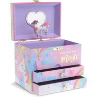 1 x RAW Customer Returns Jewelkeeper - Musical Jewelry Box with 2 Pull-Out Drawers, Cotton Candy Unicorn Design - The Beautiful Dreamer Melody - RRP €29.75