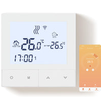 1 x RAW Customer Returns Beok Thermostat Underfloor Heating Water, Tuya Smart WiFi Room Thermostat Underfloor Heating Programmable Heating Thermostat Digital Wall Thermostat Compatible Alexa, Google Home, 3A TDS72WIFI-WP White - RRP €41.34