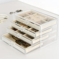 1 x RAW Customer Returns HerFav Jewelry Storage with 4 Drawers Jewelry Box Transparent - RRP €31.99