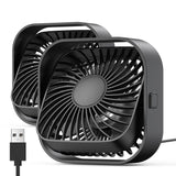 1 x RAW Customer Returns TOPK USB Fan 2 Pack Mini Table Fans Quiet Operation and Strong Airflow, 3 Speeds and 360 Rotating Head for Home Office Bedroom Table Desktop - RRP €19.7