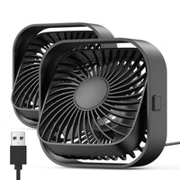 1 x RAW Customer Returns TOPK USB Fan 2 Pack Mini Table Fans Quiet Operation and Strong Airflow, 3 Speeds and 360 Rotating Head for Home Office Bedroom Table Desktop - RRP €17.75