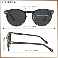 1 x RAW Customer Returns CARFIA Round Sunglasses for Women Polarized Women Sunglasses with 100 UV Protection - RRP €27.58