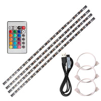 1 x RAW Customer Returns Lixada 4 50cm USB LED Strip Lights Kit Flexible Strip Lights with Mini Remote Control Home LED Tape Strip for TV Computer Backlight Energy Class G  - RRP €16.99