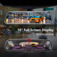 1 x RAW Customer Returns Jansite mirror dash cam with reversing camera 10 touch screen full HD 1080P car camera reversing camera with 10 meter cable, 170 wide angle night vision wide angle with loop recording and G-sensor - RRP €75.12