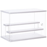 1 x RAW Customer Returns CECOLIC Acrylic Display Case Clear Storage Box Countertop Cube for Collectibles, Action Figures, Miniature Figures Dustproof Protection Storage Organizing White, 31.5 x 18 x 21.8 cm  - RRP €35.4