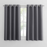 1 x RAW Customer Returns PONY DANCE Blackout Curtains Eyelets Short Curtain Opaque Curtains Set of 2 H 137 x W 132 cm Kitchen Curtain Gray Opaque Living Room Curtains Short - RRP €26.82