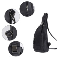 1 x RAW Customer Returns Leathario Men s Chest Bag Leather Sling Bag Crossbody Bag Chest Bag Shoulder Backpack Sling Backpack for Leisure Outdoor Sports Travel Hiking School Black - RRP €39.99