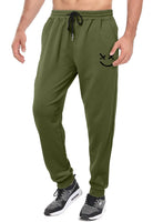 1 x RAW Customer Returns Meilicloth Men s Jogging Bottoms Men s Casual Trousers Cotton Long with Drawstring Print Sweatpants Men with Pockets Regular Fit Green M - RRP €28.22