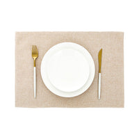 1 x RAW Customer Returns AOKSUNOVA Set of 6 Placemats Fabric Placemats Linen Washable Beige Table Coaster Set - RRP €20.16