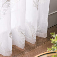 1 x RAW Customer Returns MIULEE Curtain Sheer Voile Flowers Embroidery Curtains with Eyelets Transparent Curtain 2 Pieces Eyelet Curtain Gauze Paired Scarves Window Curtain for Living Room Bedroom 225 cm x 140 cm H x W  - RRP €30.49