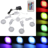 1 x RAW Customer Returns Lixada 4PCS RGB LED Cabinet Light Kit with Remote Control for Bookcase Closet, Slim Round Shape Under Cabinet Light Color Changing Dimmable Brightness Adjustable. - RRP €29.99