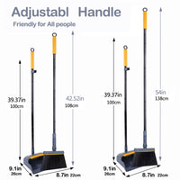 1 x RAW Customer Returns JEHONN Broom and Dustpan Set with Long Handle, 180 Degree Rotating Sweeper and Dustpan Combo for Home, Office, Lobby Sweeping - RRP €29.99