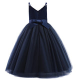 1 x RAW Customer Returns TTYAOVO Flower Girl Wedding Party Dress Long Pageant Bridesmaid Ball Dress Size 170 13-14 Years 785 Deep Blue-c - RRP €38.99