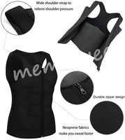 1 x Brand New Memoryee Men s Neoprene Sauna Vest Body Shaperwear Sweat Vest Waist Trainer Fitness Corset Zipper Tank Top Double Zipper-Black S - RRP €19.15