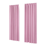 1 x RAW Customer Returns Deconovo thermal curtain blackout curtains with ruffle tape, 260 x 140 cm height x width , pink, set of 2 - RRP €47.49