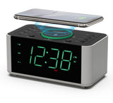 1 x RAW Customer Returns iTOMA Radio Alarm Clock Wireless Charging, Snooze, Digital FM Radio with Bluetooth Dual Alarm, Dimmer LED Display, Non-ticking Clock 910 - RRP €33.7