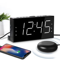 1 x RAW Customer Returns Strong Vibration Alarm Clock with Bed Shaker for Deaf, Hard of Hearing, Heavy Sleepers, Dual Alarm, USB Charger, Easy to Set, Dimmer - RRP €26.21