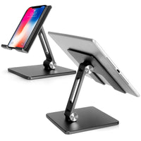 1 x RAW Customer Returns Foldable Aluminum Tablet Stand,Dual Height and Angle Adjustable Holder for 4 -15.6 Tablet Ipad Mobile Phone Gray  - RRP €24.99