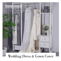 1 x RAW Customer Returns Hangerworld Garment Bag for Wedding Dresses 183cm White Garment Cover - RRP €13.75