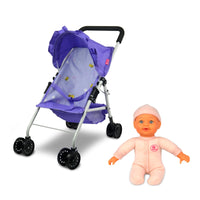 4 x Brand New Umbrella Stroller for Dolls, ANIVIA Toys Doll Stroller for Children with Basket and Mute Wheels, Ideal for Dolls up to 18 DA004L PURPLE  - RRP €196.0