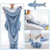 1 x RAW Customer Returns MeYuxg Shark Blanket, Soft Blue Shark Costume, Dress Up Blanket, Flannel Blanket, Shark Sleeping Bag for Boys, Adults, Shark Lovers, Cosplay Shows M  - RRP €32.64