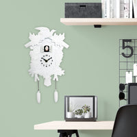 1 x RAW Customer Returns WALPLUS Elegant White Cuckoo Clock Wall Art Home Living Room Kitchen Decor Restaurant Cafe Hotel Office Decoration - RRP €58.8