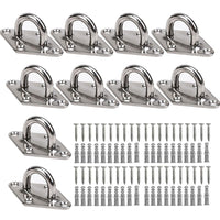 1 x RAW Customer Returns AstarFavor 10 pieces wall hooks, ceiling hooks, M5 stainless steel eye plate with eyelet, ceiling attachment, stainless steel deck plate, for boat rigging swing hammock - RRP €24.0