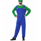 1 x Brand New VISVIC Cosplay Costume Super Brothers Cosplay Costume, with Cap and Mustache, Halloween Carnival Cosplay Costume Set Men Women Boys Girls, Carnival Costumes, Men s Green, M - RRP €31.25