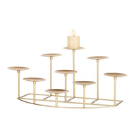 3 x Brand New Romadedi 9 Arming Candle Holder Pillar Candles - Gold Candle Holder Base for Fireplace Modern Decoration Iron Table Decoration Christmas Advent Decoration Living Room - RRP €68.97