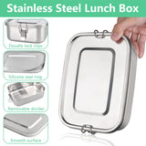 1 x RAW Customer Returns HONZUEN Lunch Box,Stainless Steel Lunch Box Bento Box with 2 Compartments,Bento Lunch Box Lunch Box Food Work Bento Box Lunch Box for Children Kids Adult - RRP €21.59