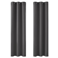 1 x RAW Customer Returns Deconovo opaque curtains with eyelets for bedroom thermal curtains opaque cold protection thermal curtain heat protection thick thermal curtain, 229 x 107 cm height x width , dark grey, set of 2 - RRP €54.95