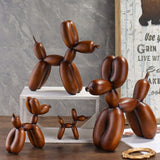 5 x Brand New Resin Balloon Dog Sculpture - Wood Grain Balloon Dog Figurine for Home Office, Bookshelf, Desk, Coffee Table Decoration, Entryway Console and Vanity Table Decoration - RRP €102.0