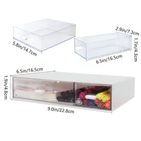 1 x RAW Customer Returns Zuiaso 2 Pack Desk Organizer, Stackable Drawers, Plastic Makeup Organizer, Desk Small Parts Storage 2 Drawers, White  - RRP €19.99