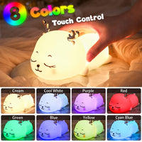 1 x RAW Customer Returns CocoSugar LED Night Light Children Night Light with 7 Colors for Baby Room Decoration Dimmable USB Silicone Timer Gift - RRP €24.22