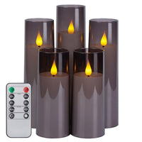 1 x RAW Customer Returns IMAGE Flameless Flickering Candles Battery Operated Acrylic Shell 3D Wick LED Candles with Timer for Wedding Christmas Home Decor Set of 5 1 x 5 x 7 x 20.3 - RRP €25.99