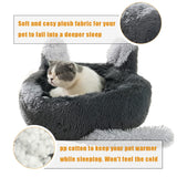 4 x Brand New Rayson Cat and Dog Bed Plush Donut Shape Pet Cat Shape Plush Toy Washable Fluffy Plush Warm Cushion PP Cotton Dark Grey, M  - RRP €95.96