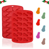 2 x Brand New Christmas Chocolate Molds 24 Cavity Snowman Silicone Mold Non-Stick Cake Candy Molds Ice Cube Trays Christmas Baking Mold for Homemade Cookies Jelly Cupcakes Chocolate Soap - RRP €40.8