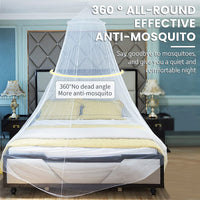 4 x Brand New Bed Mosquito Net, Hillylolly Round Mosquito Net, Mosquito Net for Double Bed, Mosquito Nets for Bed, Mosquito Net, Quick and Easy Installation, Hem Circumference 900 cm - RRP €46.56