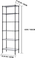 1 x RAW Customer Returns Solerconm Metal Storage Rack 6 Tiers Furniture Storage Cabinet Kitchen Shelf Bathroom for Kitchen Living Room Balcony Closet Pantry Garage Black, 42 x 30 x 160 cm  - RRP €86.36