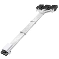 1 x RAW Customer Returns AsiaHorse PCIE 5.0 GPU 16AWG PC Power Supply Extension Cable, GPU 12VHPWR Power Sleeved Cable Extension, 16Pin 12 4 to 3 8Pin for GPU RTX 3090Ti 4070Ti 4080 4090, 30CM, White - RRP €23.59