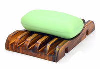 1 x Brand New Natural Wood Soap Dish for Sponges Brushes Soap Set of 2 Horizontal Style - RRP €7.64