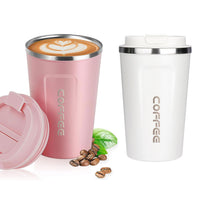 1 x RAW Customer Returns ERBO coffee mug to go, thermal mug Edelsthal, leak-proof coffee cup coffee mug with lid, coffee to go mug, thermal mug for on the go, environmentally friendly, white pink 380ml - RRP €21.17