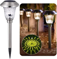 1 x RAW Customer Returns BEAU JARDIN 4 pieces solar lamps for outdoors garden solar lights color changing solar lamp waterproof stainless steel glass garden light for lawn - RRP €29.95