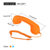 1 x Brand New sourcing map 2Pack 3.5mm Retro Telephone Handset Phone Receiver MIC Microphone Speaker Anti-receiver for Microphone Speaker Orange Blue - RRP €26.4