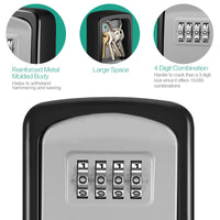 1 x RAW Customer Returns ORIA Key Safe Key Box, 4 Digit Combination Key Box, Wall Mounted Key Safe, Weatherproof Rustproof Key Lock Box, for Office, Home, Pet Sitter, Resort - RRP €14.99