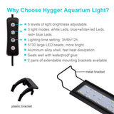 1 x RAW Customer Returns hygger 20W aquarium LED lighting, aquarium LED lamp with timer, dimmable, LED aquarium light with adjustable holder for 71cm-92cm aquarium fish tank fish plant white blue red light  - RRP €40.99