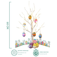 1 x RAW Customer Returns EAMBRITE White Easter Tree with Colorful Eggs, Battery Operated Branch Tree with Lights, Easter Gifts for Kids 60 cm 24 LEDs  - RRP €21.73