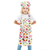 18 x RAW Customer Returns BIGHAS Kids Apron Chef Hat Adjustable Neck Strap Velcro Design Waistband for Baking, Painting, Cooking White-Dessert, 3 11 -4 7 M  - RRP €157.86